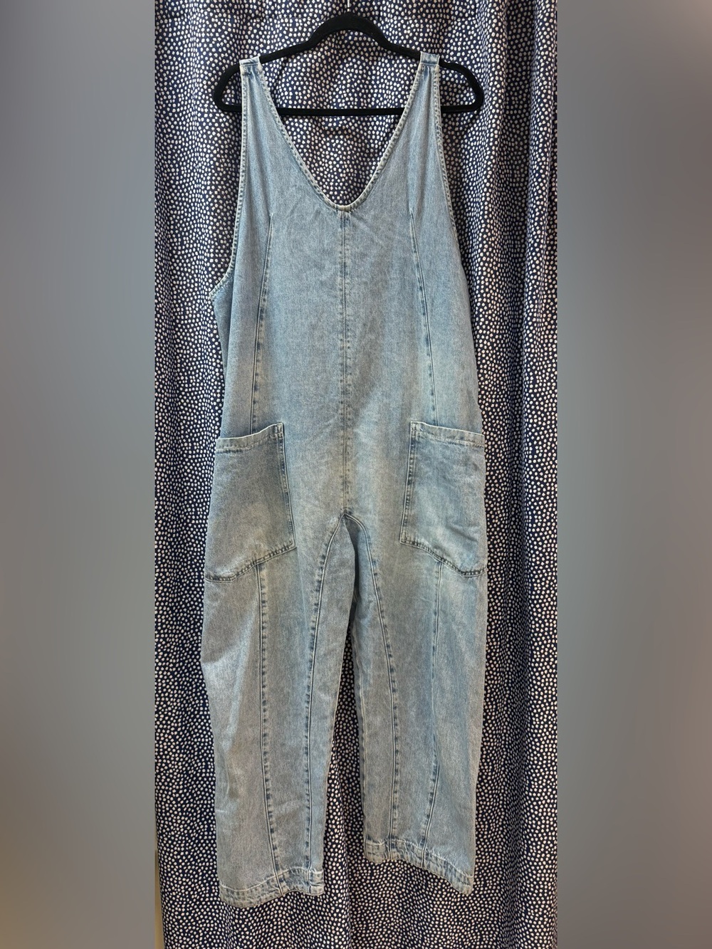 Free People Light Blue Denim Overalls